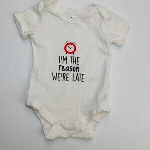 Onesie I'm the Reason We're Late Newborn Baby 0-3 months M Indigo Baby